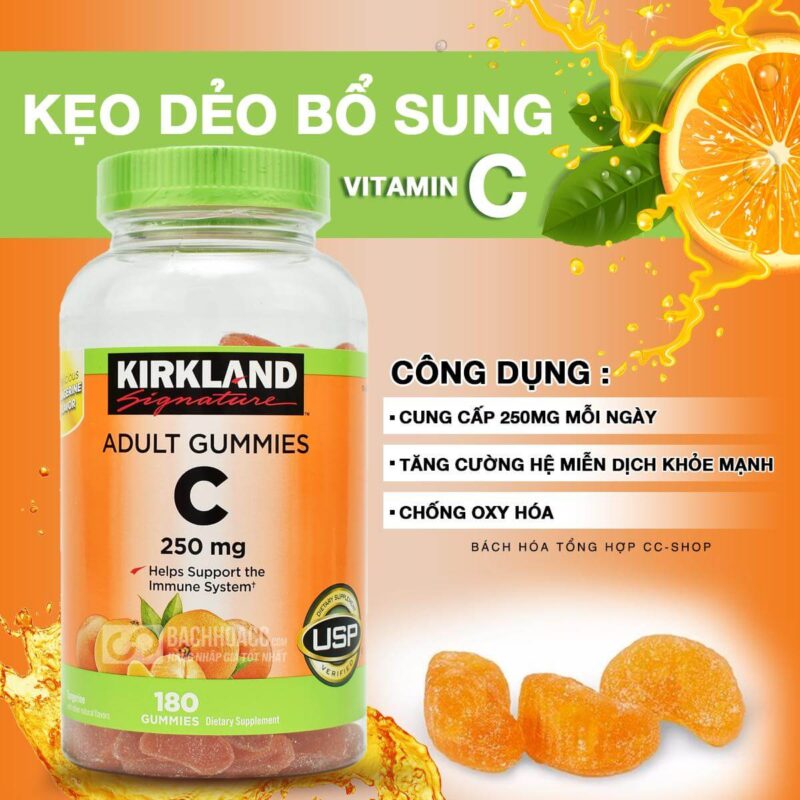 Công dụng của Kẹo dẻo Vitamin C Kirkland Adult Gummies C 250mg