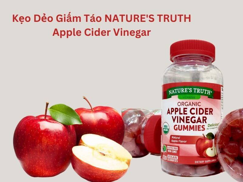 Kẹo Dẻo Giấm Táo NATURE'S TRUTH Apple Cider Vinegar, 120 Viên 