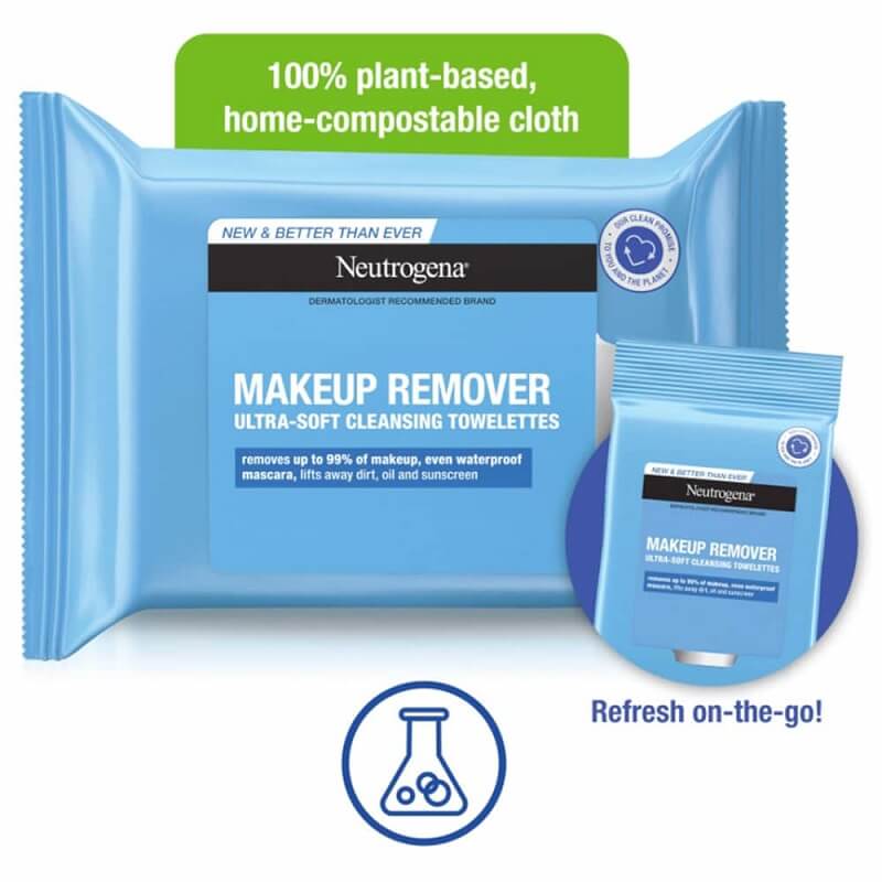 Hộp 139 Tờ Khăn Tẩy Trang Neutrogena Plant Based Makeup Remover Cleansing Towelettes – Hộp