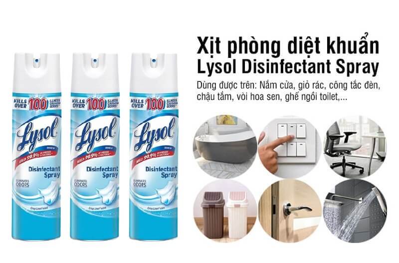 Xịt phòng diệt khuẩn lysol disinfectant spray crisp linen scent 