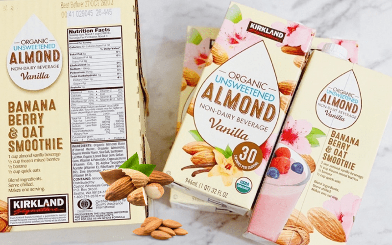 Thùng 6 Hộp Sữa Hạnh Nhân Không Đường Kirkland Signature Organic Almond Beverage Vanilla