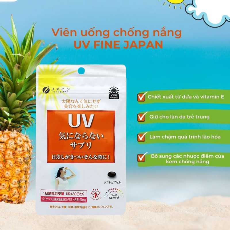 Viên Uống Chống Nắng UV Fine 30 Viên của Nhật Bản - 09/2024