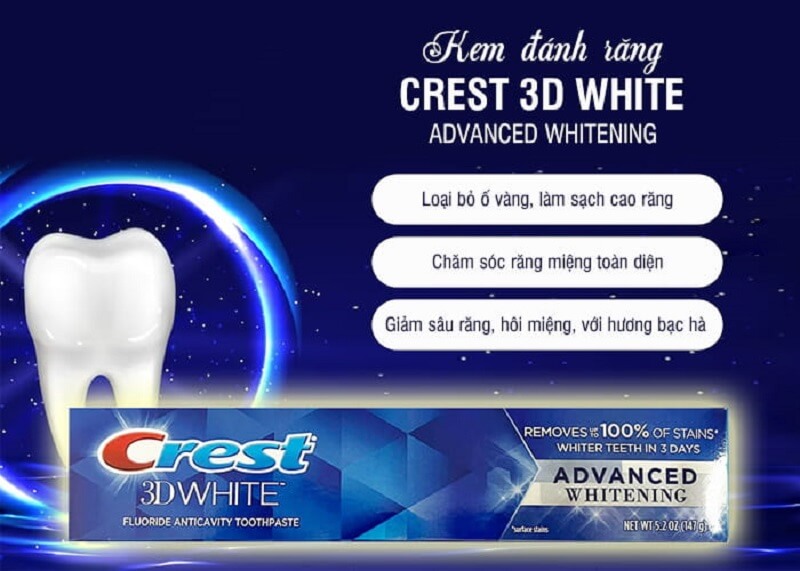 Kem đánh răng Crest 3D Advenced 147g Mỹ