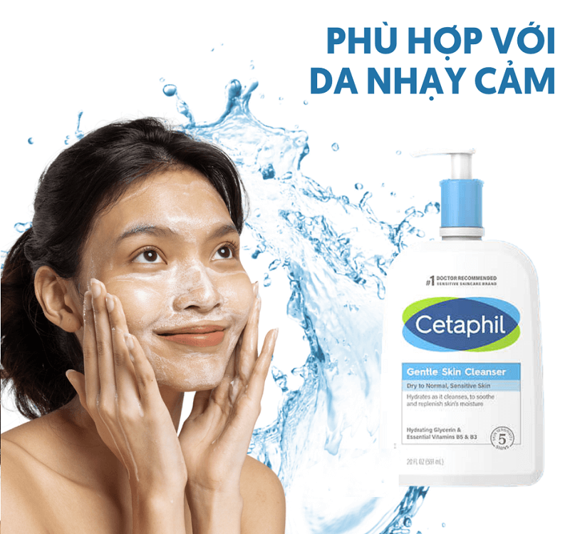Chai Sữa Rửa Mặt Cetaphil Gentle Skin Cleanser (591ml) – Mỹ – Chai