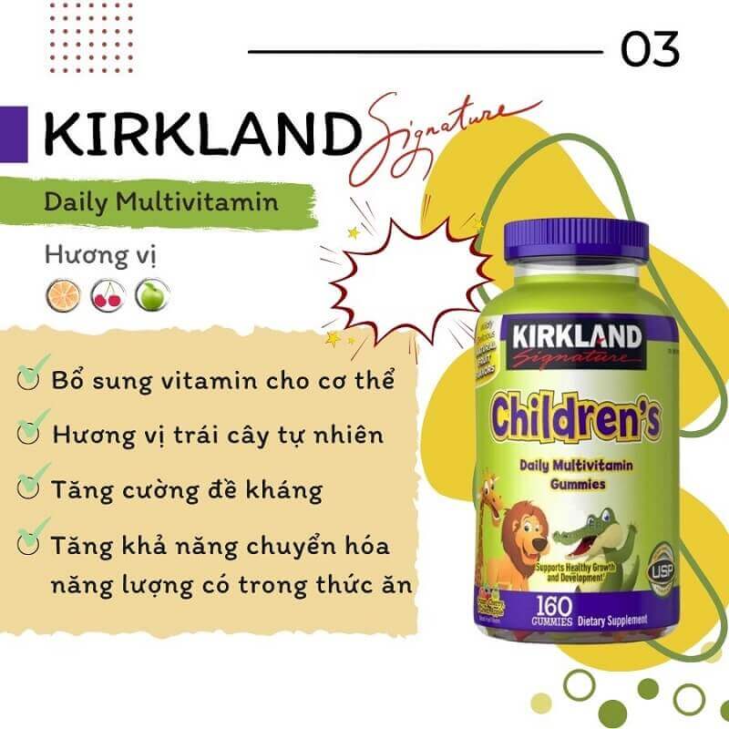 Kẹo Bổ Sung Vitamin Cho Bé Kirkland Children’s Multivitamin