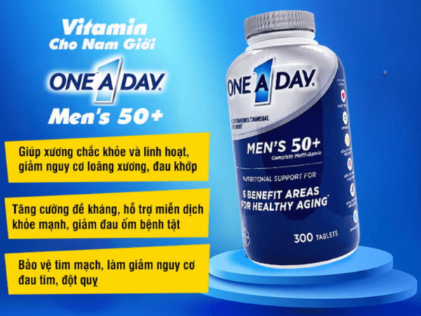 Viên uống bổ sung vitamin tổng hợp cho nam One A Day Men 50+ (300v)